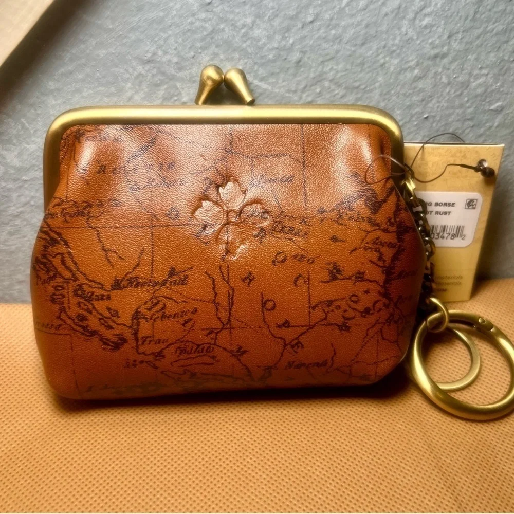 NWT Patricia Nash Borse Coin Purse/Key FOB- Signature Map